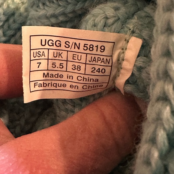 UGG Light Blue Knit Boots with Button Detail - Picture 4 of 5